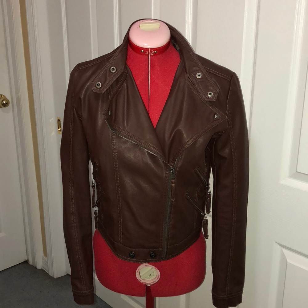 Brown leather jacket